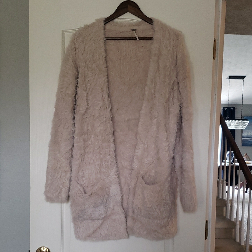 Free People Cream Shag Sweater